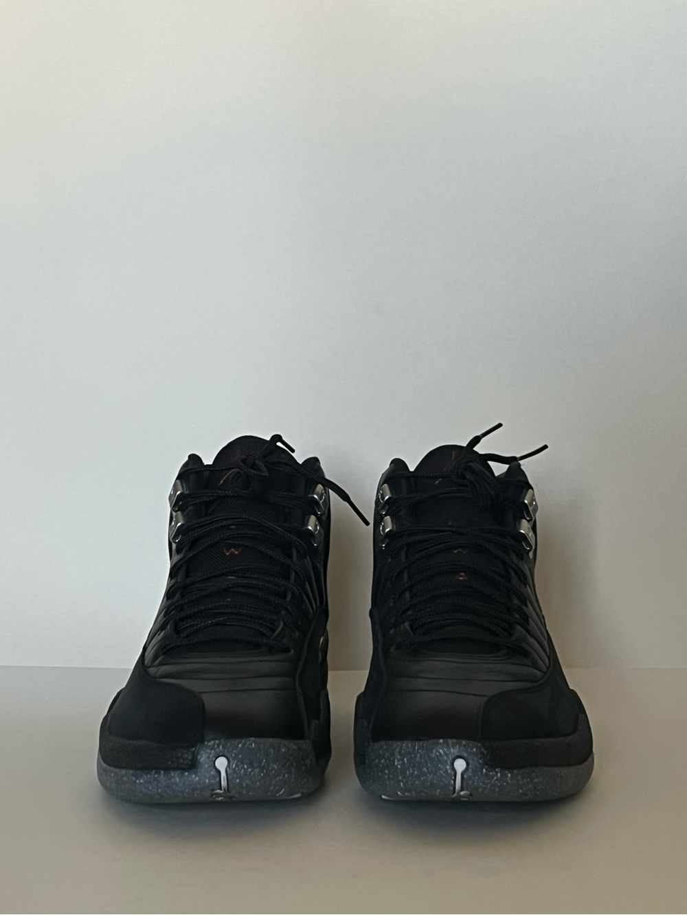 Air Jordan 12 Retro “UTILITY” Black Sneakers with Speckled Dark Gray Soles